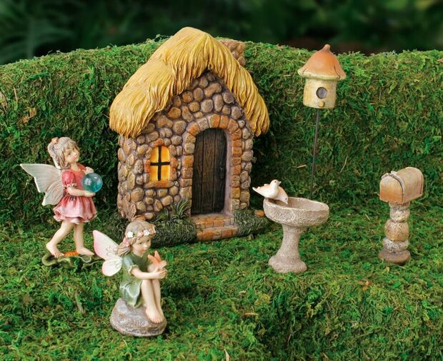Fantasy Realm Miniature Fairy Garden Fairy Honeycomb Bee Hive Cottage Figurine 